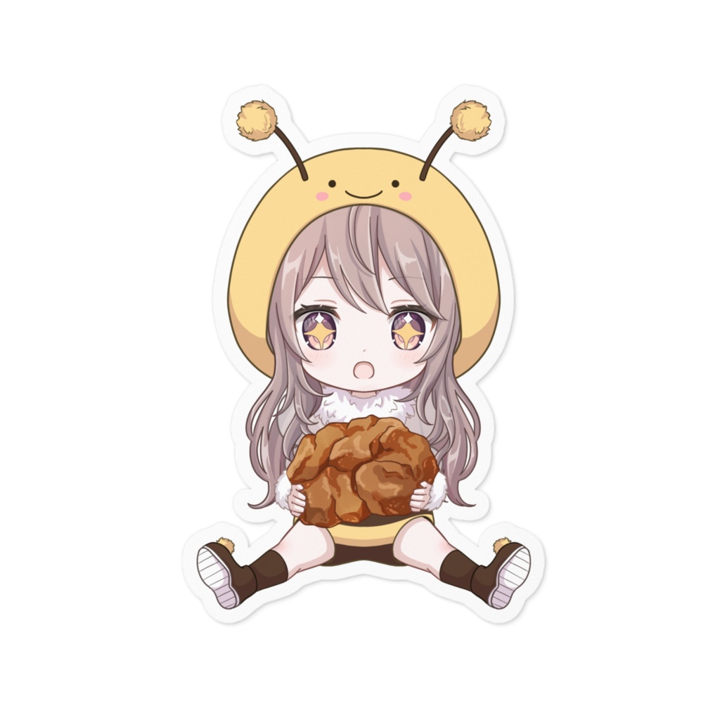 ちびはちねえ着ぐるみ唐揚げキラキラver.ステッカー