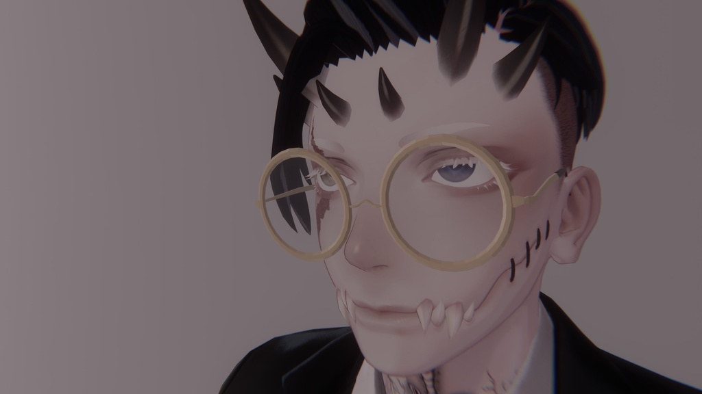 VariableRoundGlasses【丸メガネ/レンズ有/部分可変/全パーツ色調整】