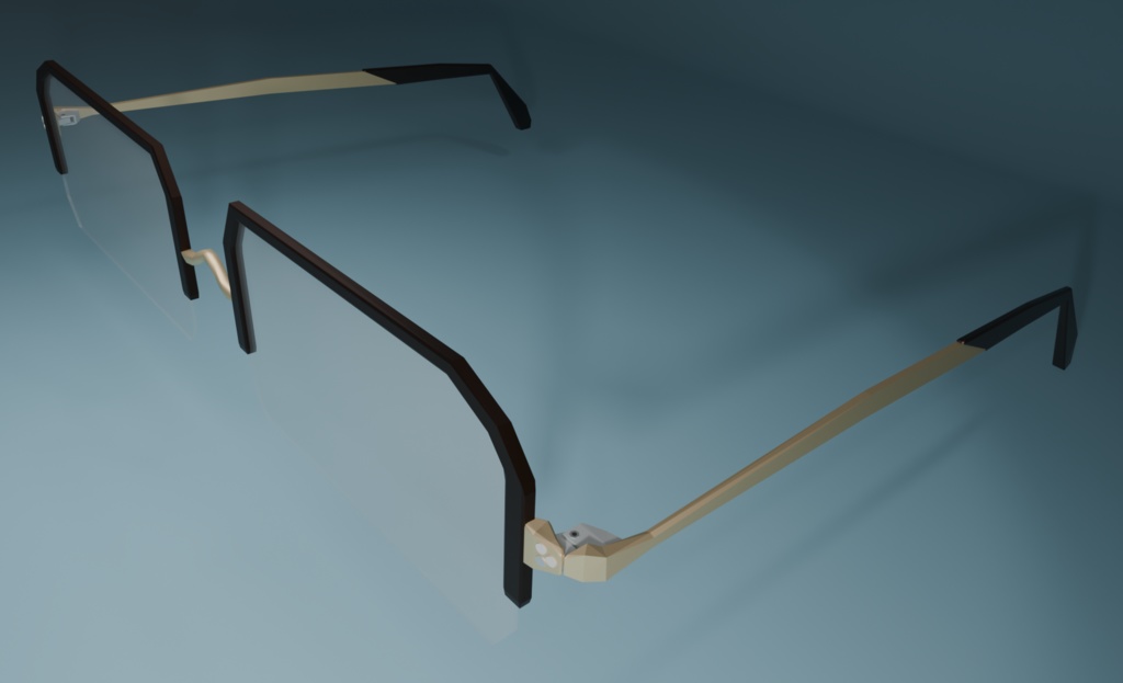 VariableSquareGlasses【ハーフリム/レンズ有/部分可変/全パーツ色調整】