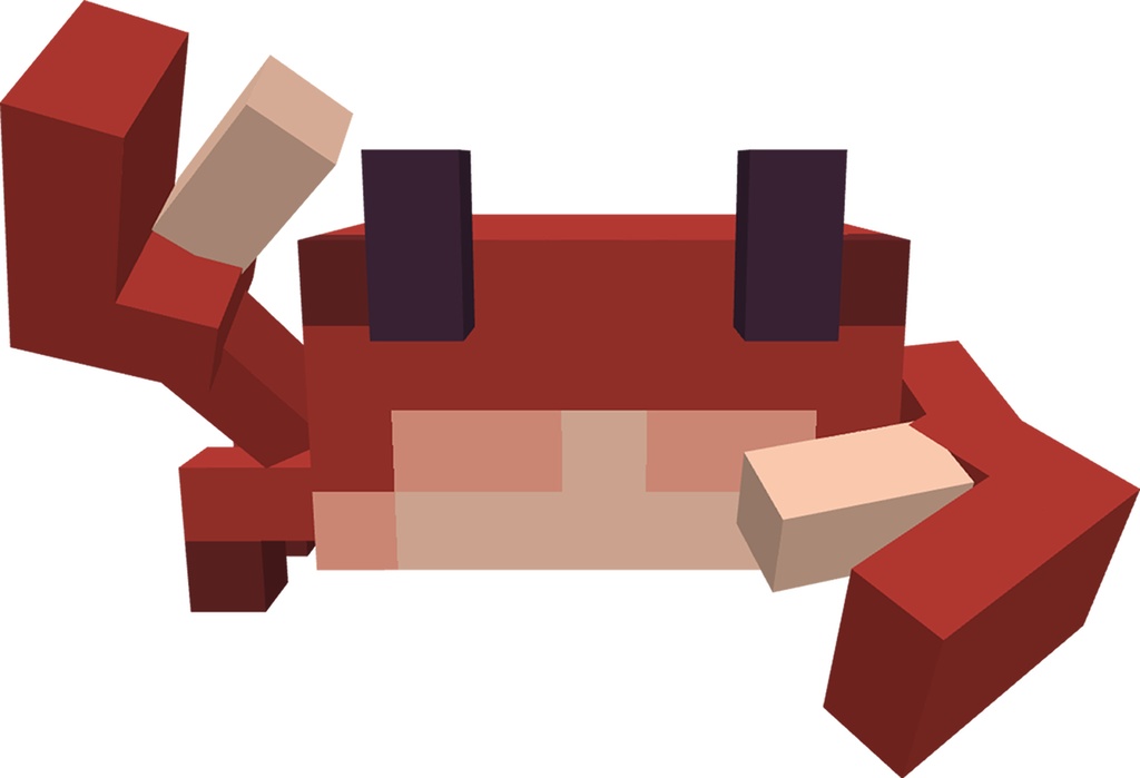 【3Dモデル】カニ【ローポリドット絵】