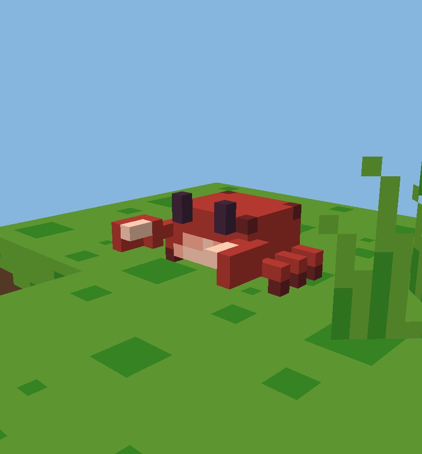 【3Dモデル】カニ【ローポリドット絵】