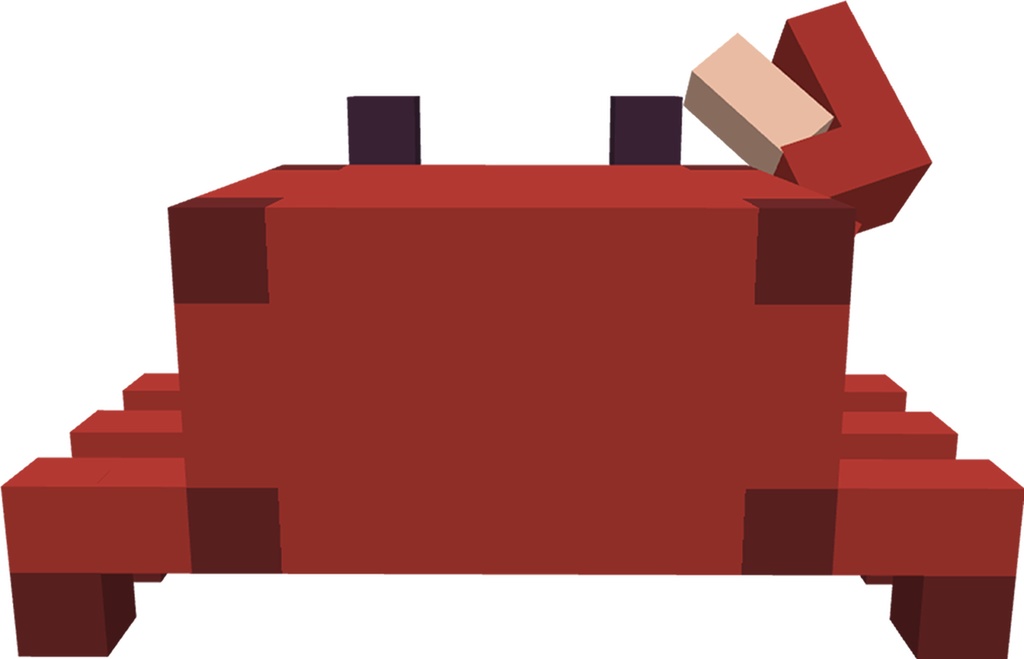 【3Dモデル】カニ【ローポリドット絵】