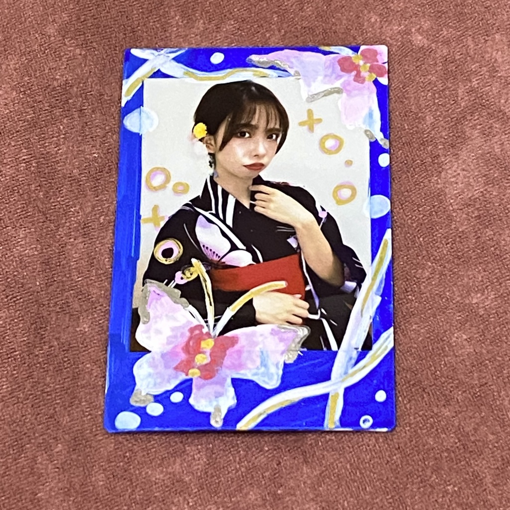 かなでチェキ　紺色浴衣