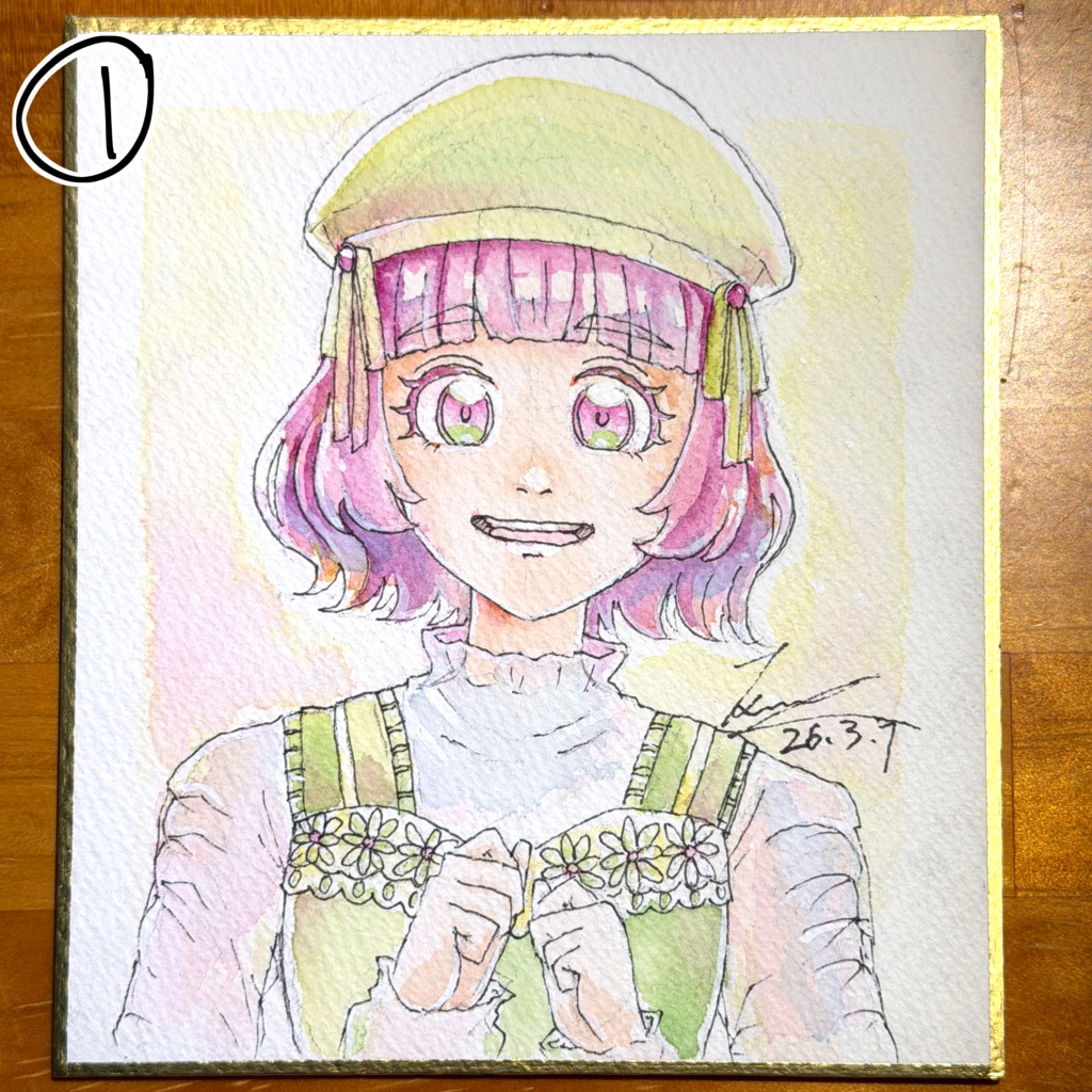 水彩原画色紙（フルカラー）