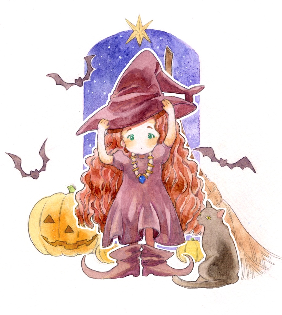 原画「はじめてのハロウィン」