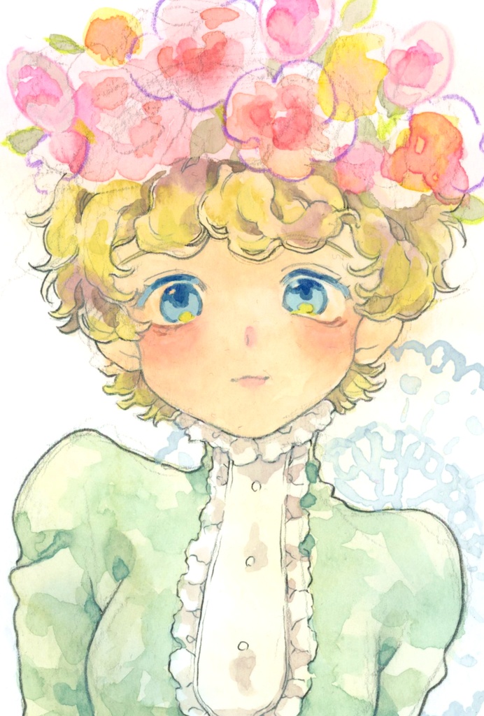 ミニ原画「花冠ちゃん」