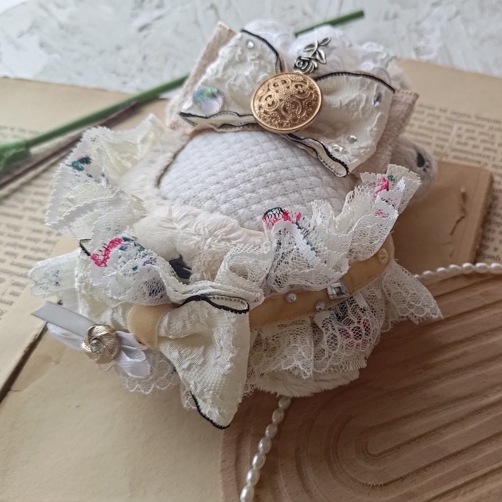 10 11 12cm ぬい ぬい服 リボン ヘドレ ヘッドドレス