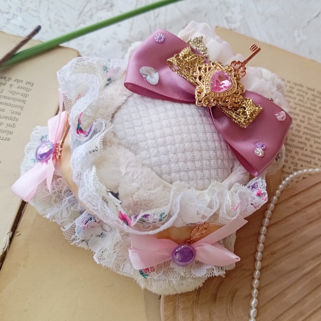 10 11 12cm ぬい ぬい服 リボン ヘドレ ヘッドドレス