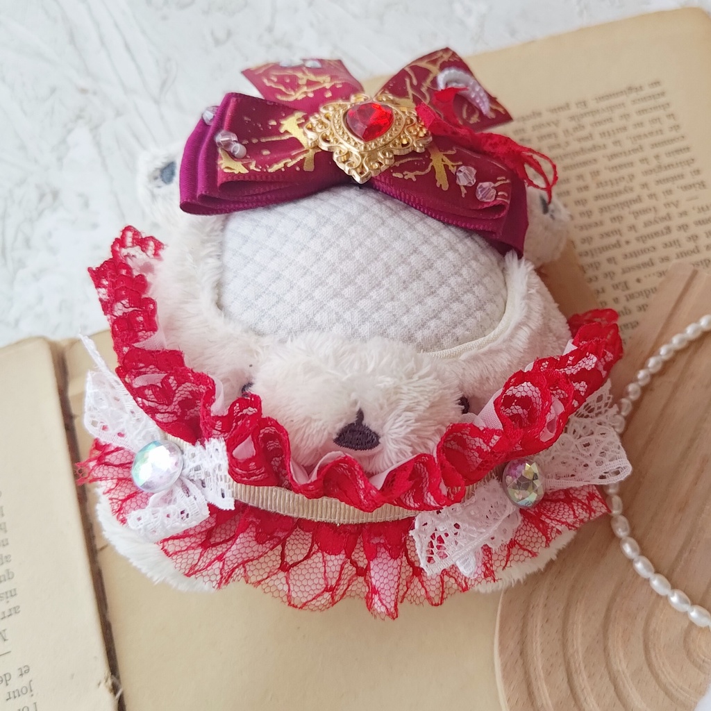 10 11 12cm ぬい ぬい服 リボン ヘドレ ヘッドドレス