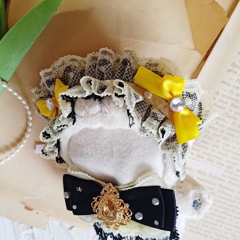 10 11 12cm ぬい服 リボン ヘドレ ヘッドドレス