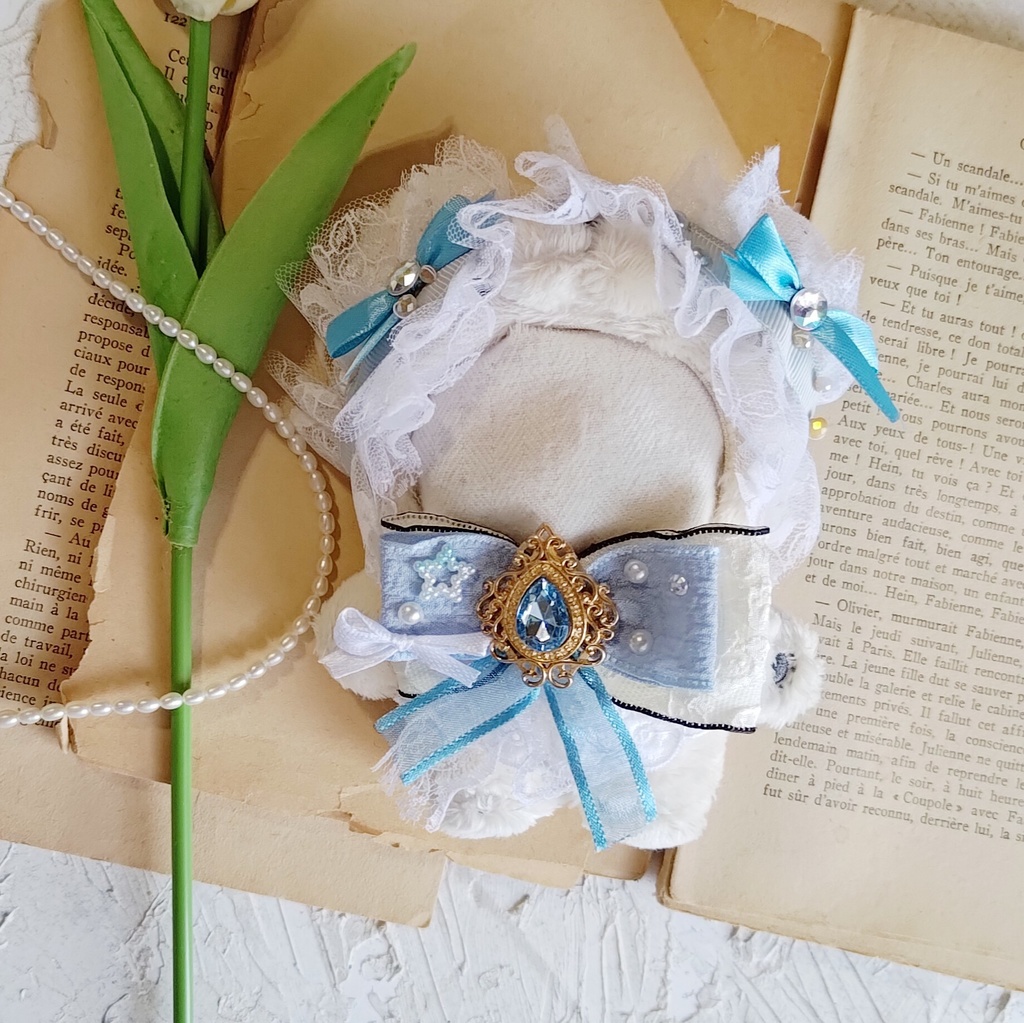 10 11 12cm ぬい　ぬい服　リボン　ヘドレ　ヘッドドレス