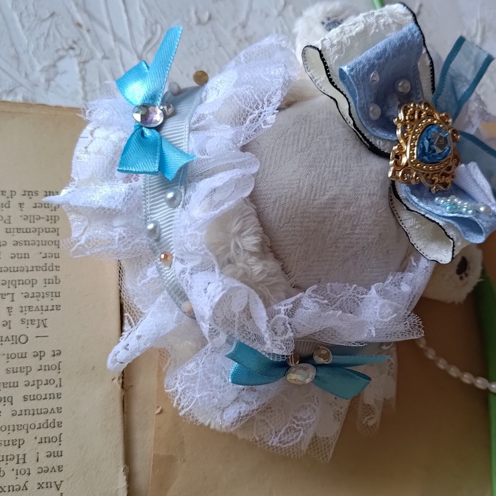 10 11 12cm ぬい ぬい服 リボン ヘドレ ヘッドドレス