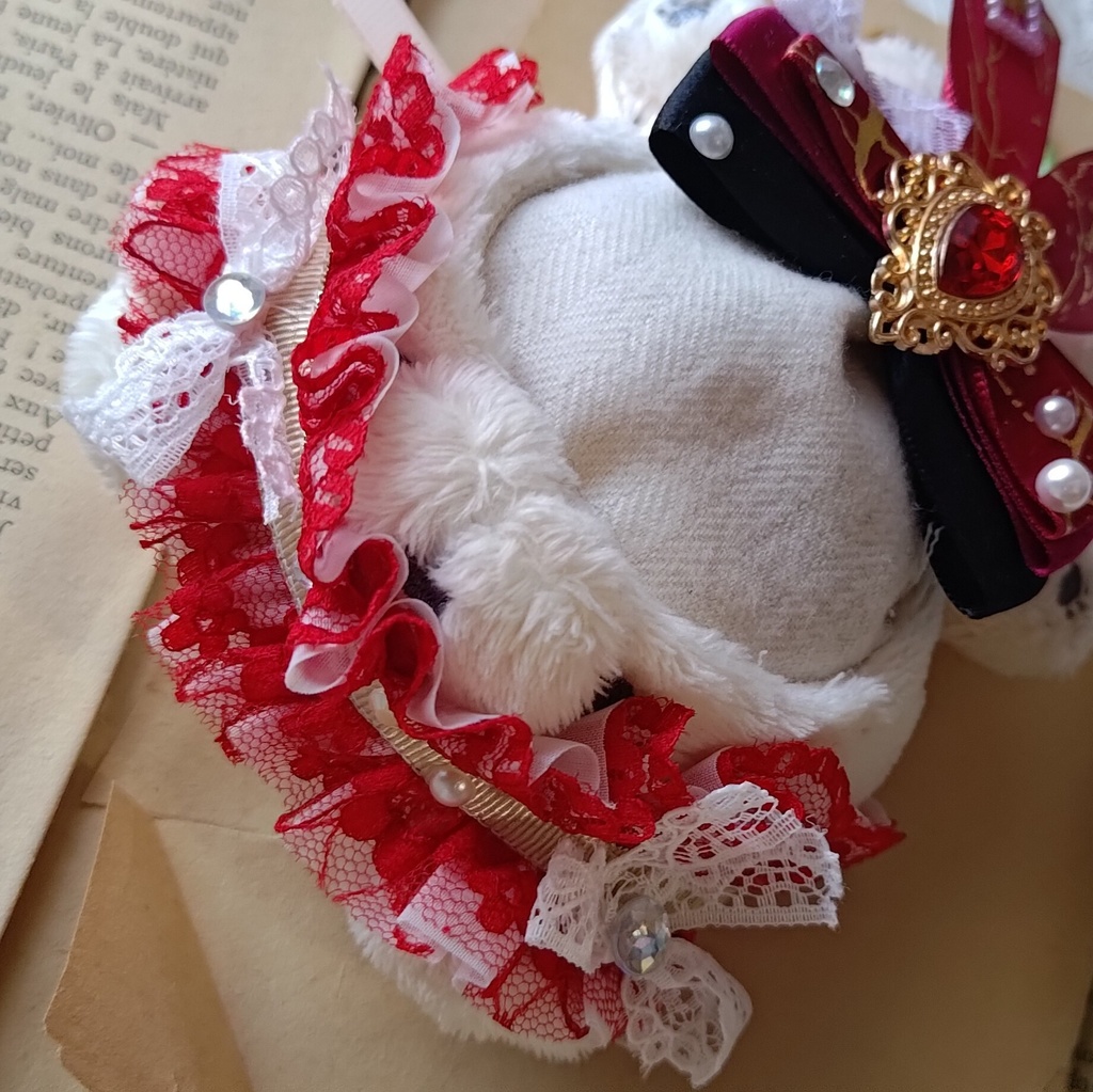 10 11 12cm ぬい ぬい服 リボン ヘドレ ヘッドドレス