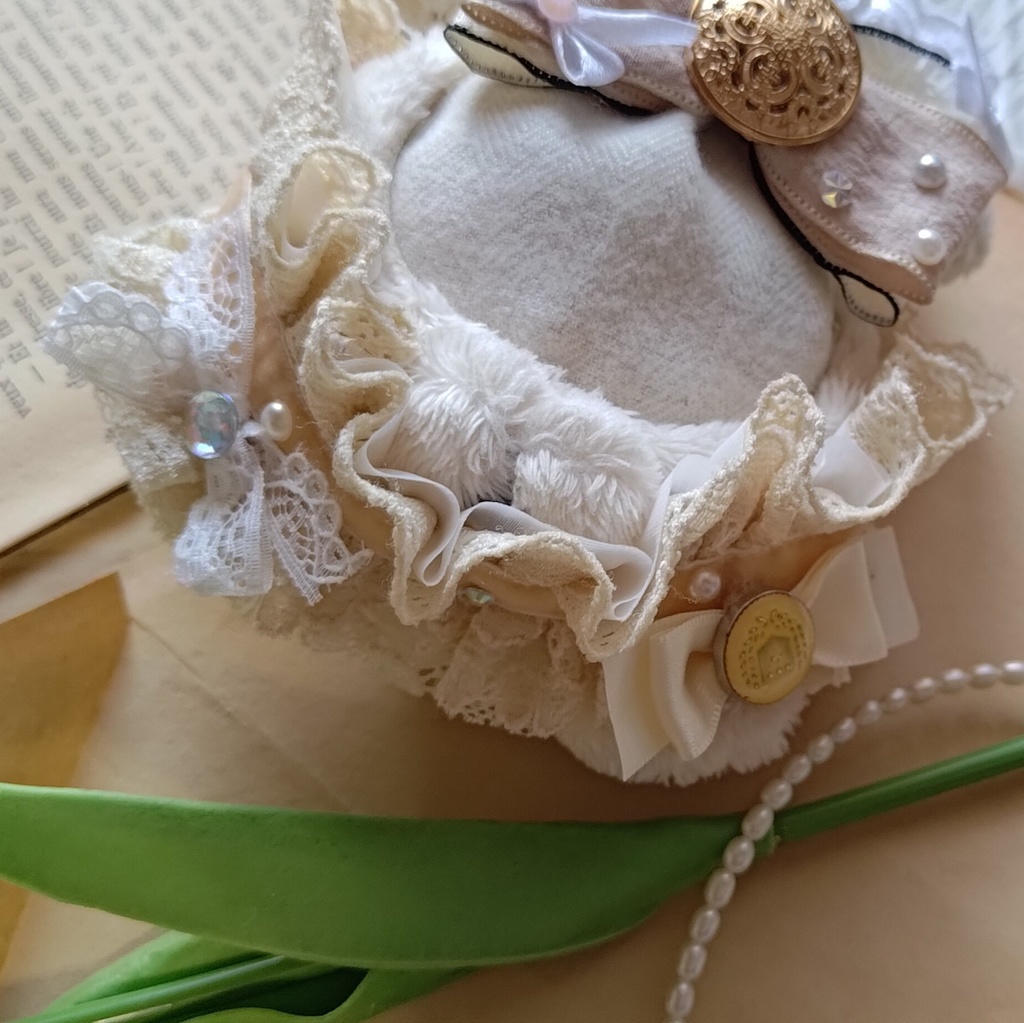 10 11 12cm ぬい ぬい服 リボン ヘドレ ヘッドドレス