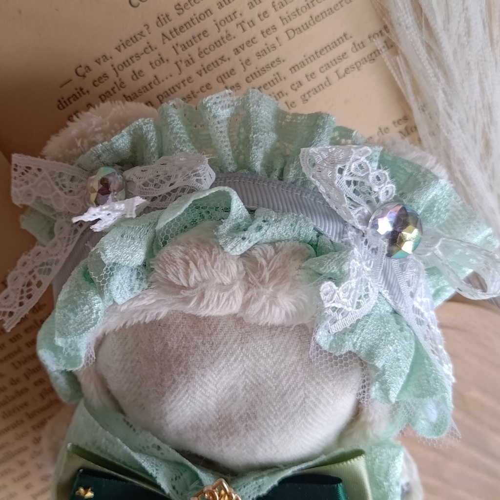 10 11 12cm ぬい ぬい服 リボン ヘドレ ヘッドドレス