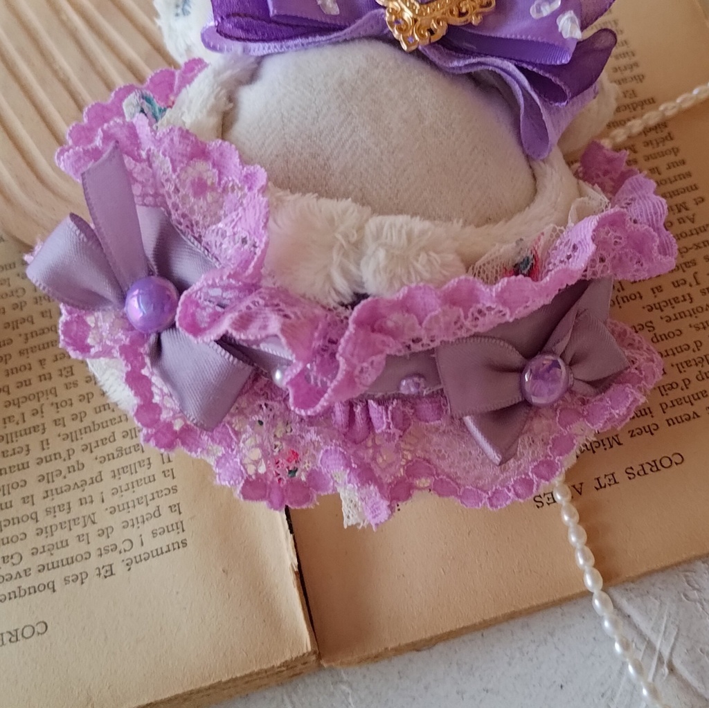 10 11 12cm ぬい ぬい服 リボン ヘドレ ヘッドドレス