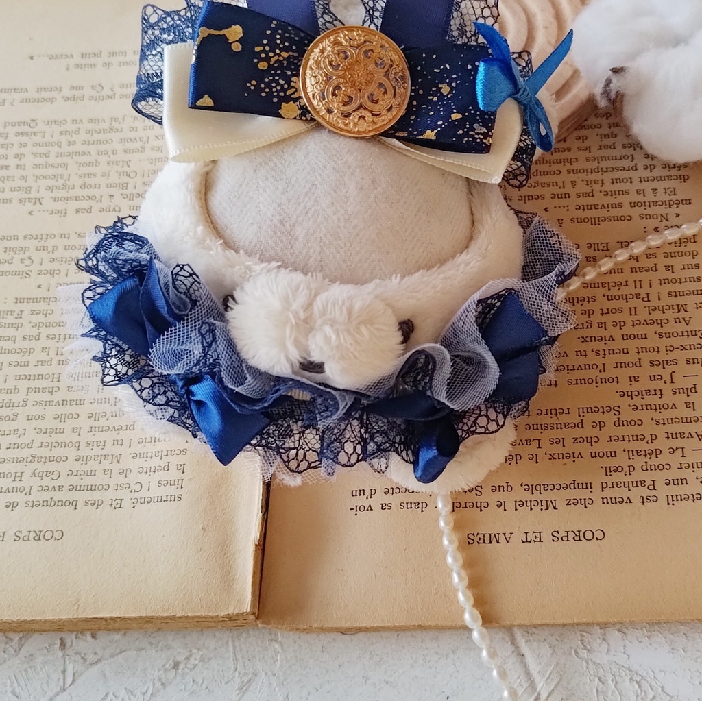 10 11 12cm ぬい ぬい服 リボン ヘドレ ヘッドドレス