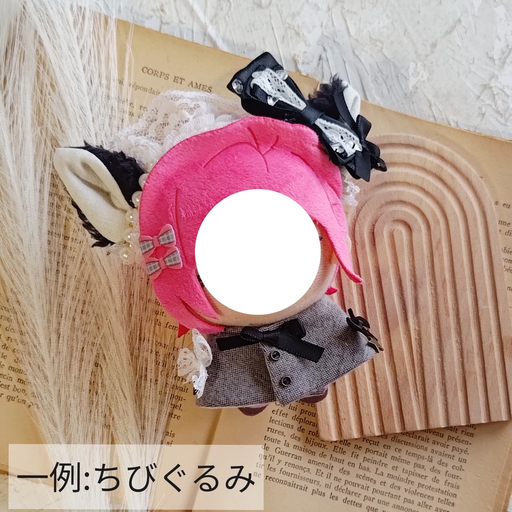 10 11 12cm ぬい　ぬい服　リボン　ヘドレ　ヘッドドレス　ケープ