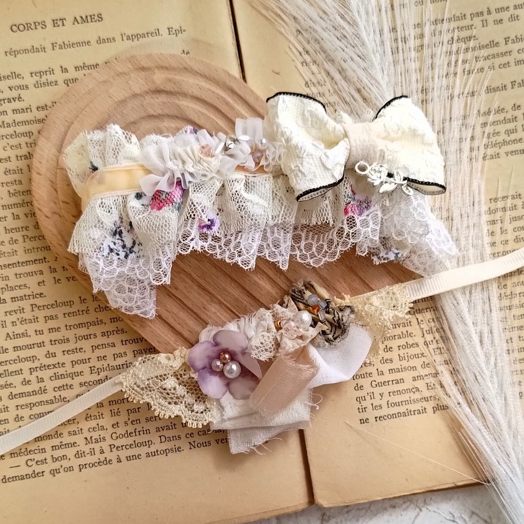 10 11 12cm ぬい ぬい服 リボン ヘッドドレス ヘドレ