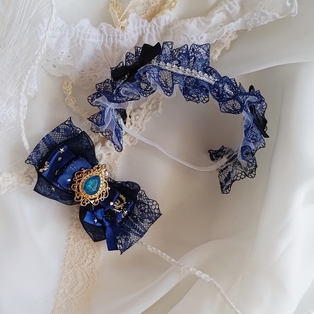 10 11 12cm ぬい ぬい服 リボン ヘドレ ヘッドドレス