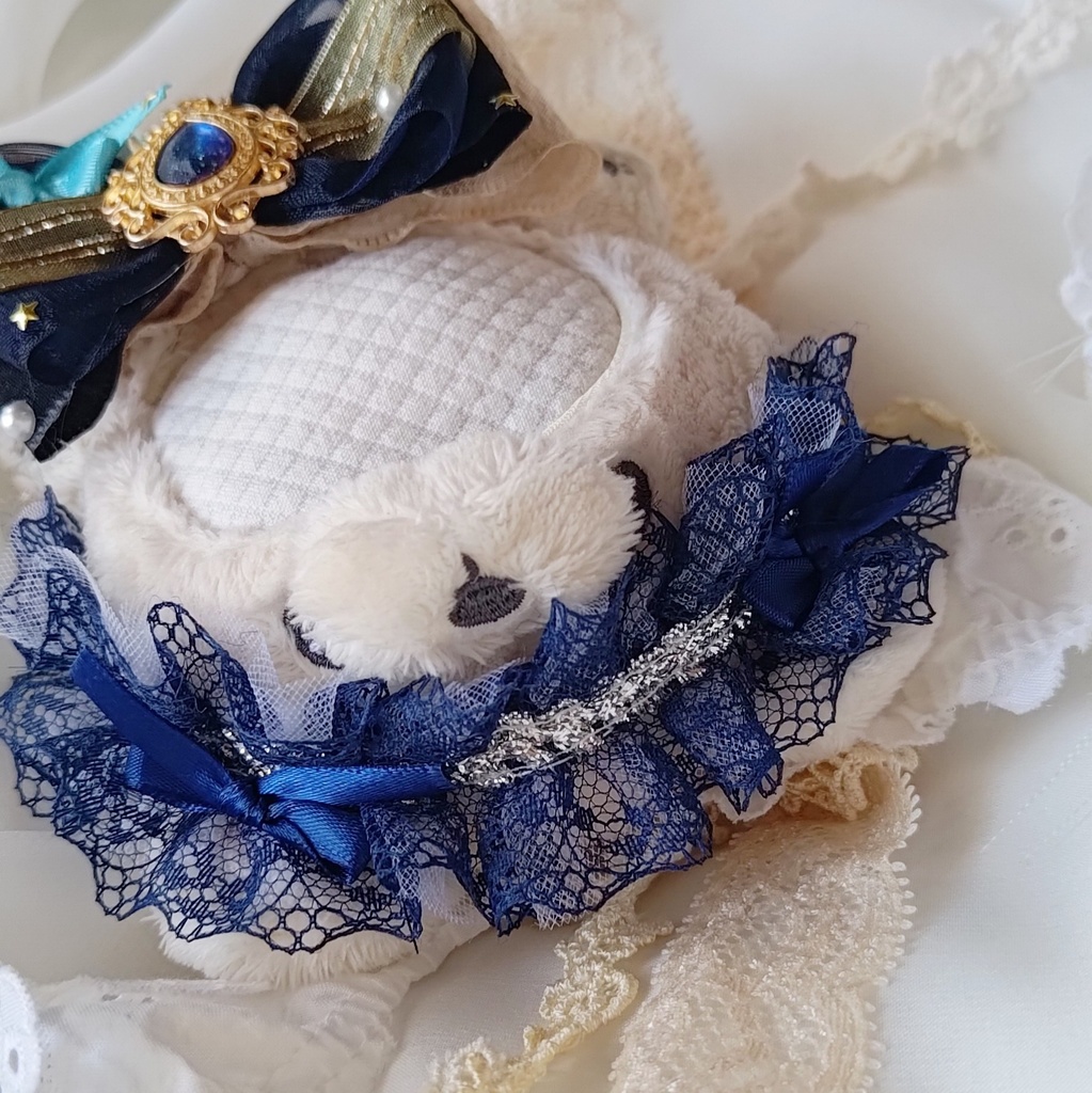 10 11 12cm ぬい ぬい服 リボン ヘドレ ヘッドドレス