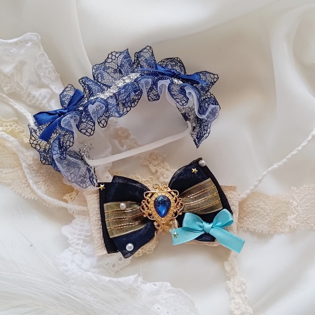 10 11 12cm ぬい ぬい服 リボン ヘドレ ヘッドドレス