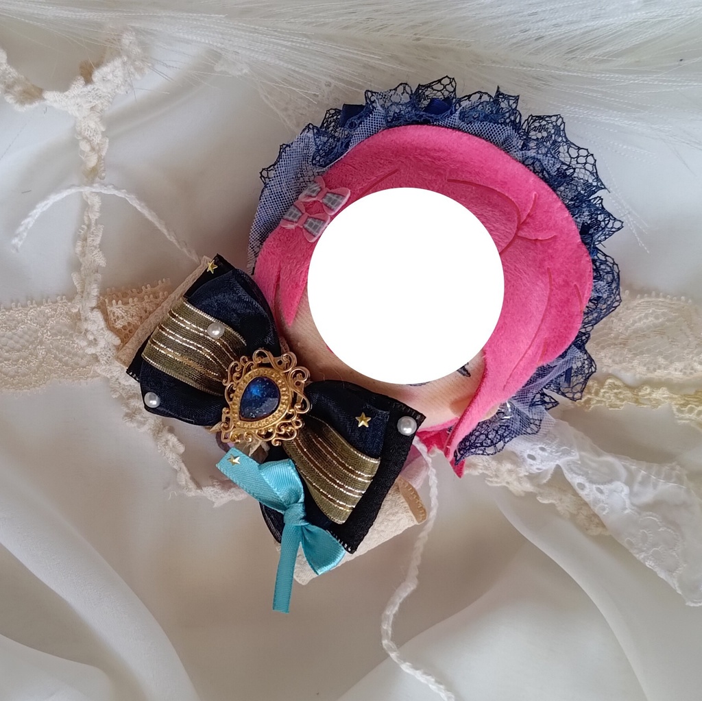 10 11 12cm ぬい ぬい服 リボン ヘドレ ヘッドドレス