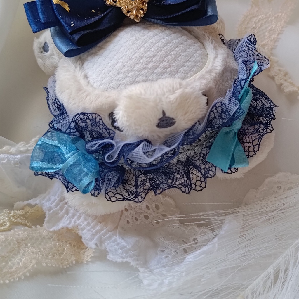 10 11 12cm ぬい ぬい服 リボン ヘドレ ヘッドドレス