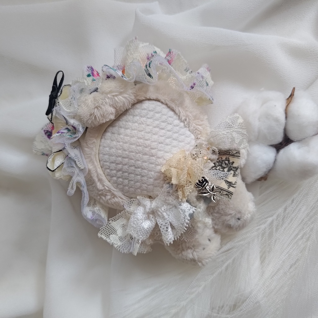 10 11 12cm ぬい　ぬい服　ヘドレ　ヘッドドレス　リボン