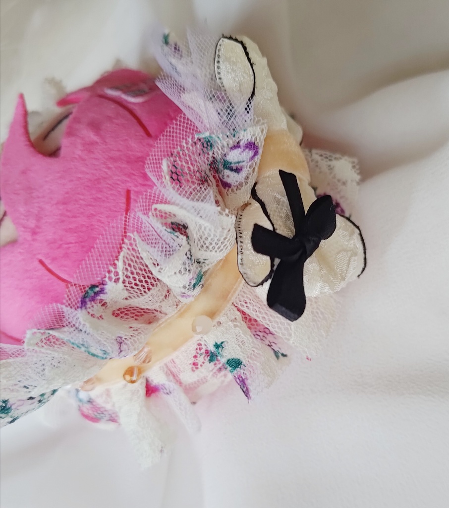 10 11 12cm ぬい ぬい服 ヘドレ ヘッドドレス リボン