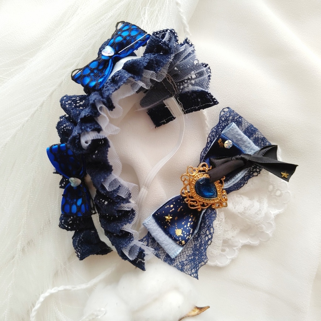 10 11 12cm ぬい服 リボン ヘドレ ヘッドドレス