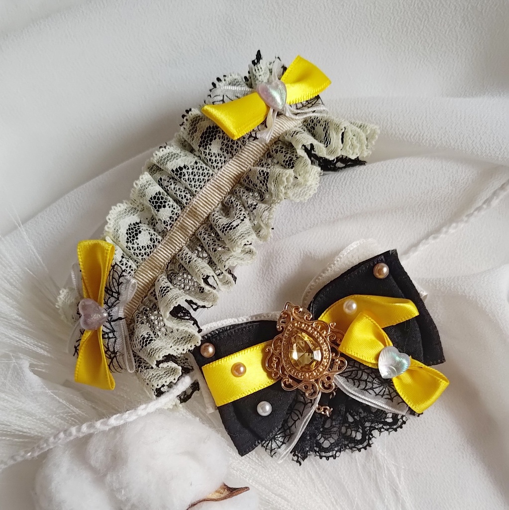 10 11 12cm ぬい服 リボン ヘドレ ヘッドドレス