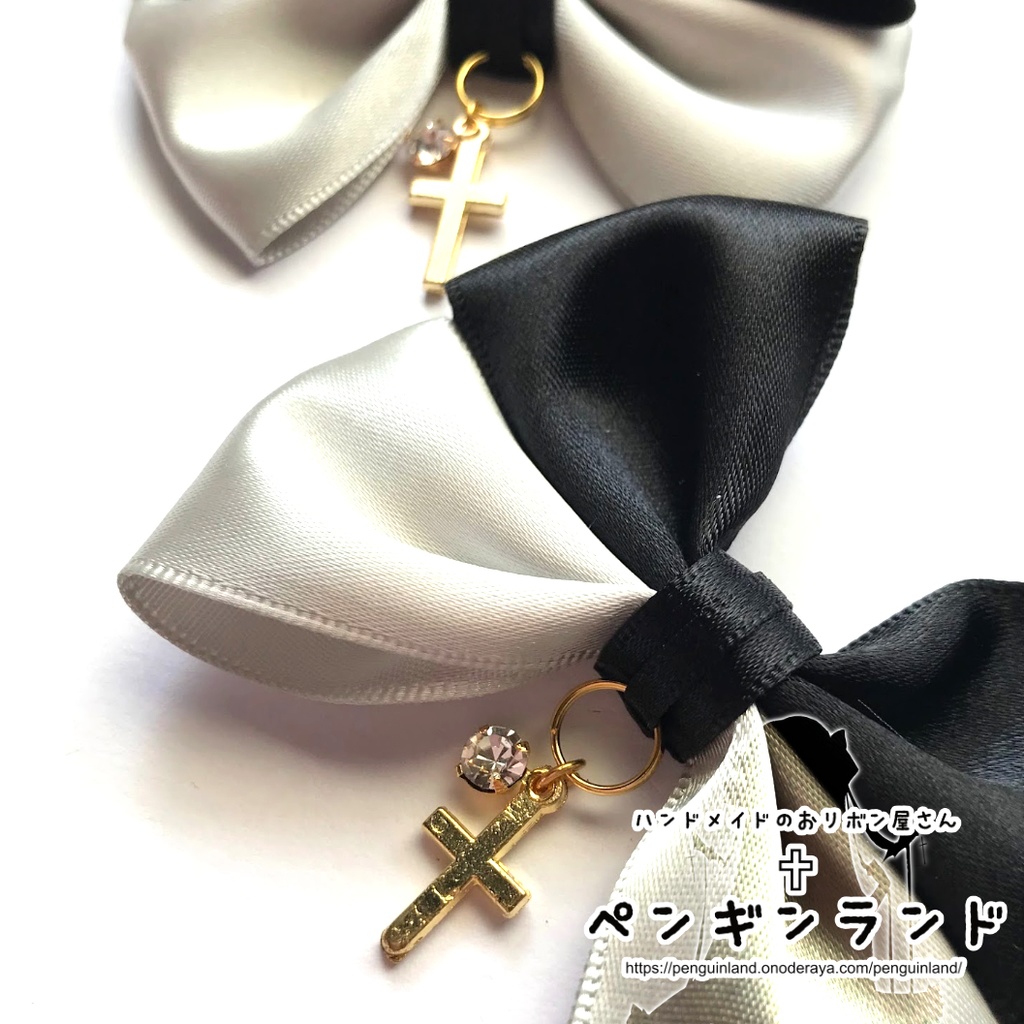 【ヘアクリップ|左右セット】ゴスロリ蝶々おリボン