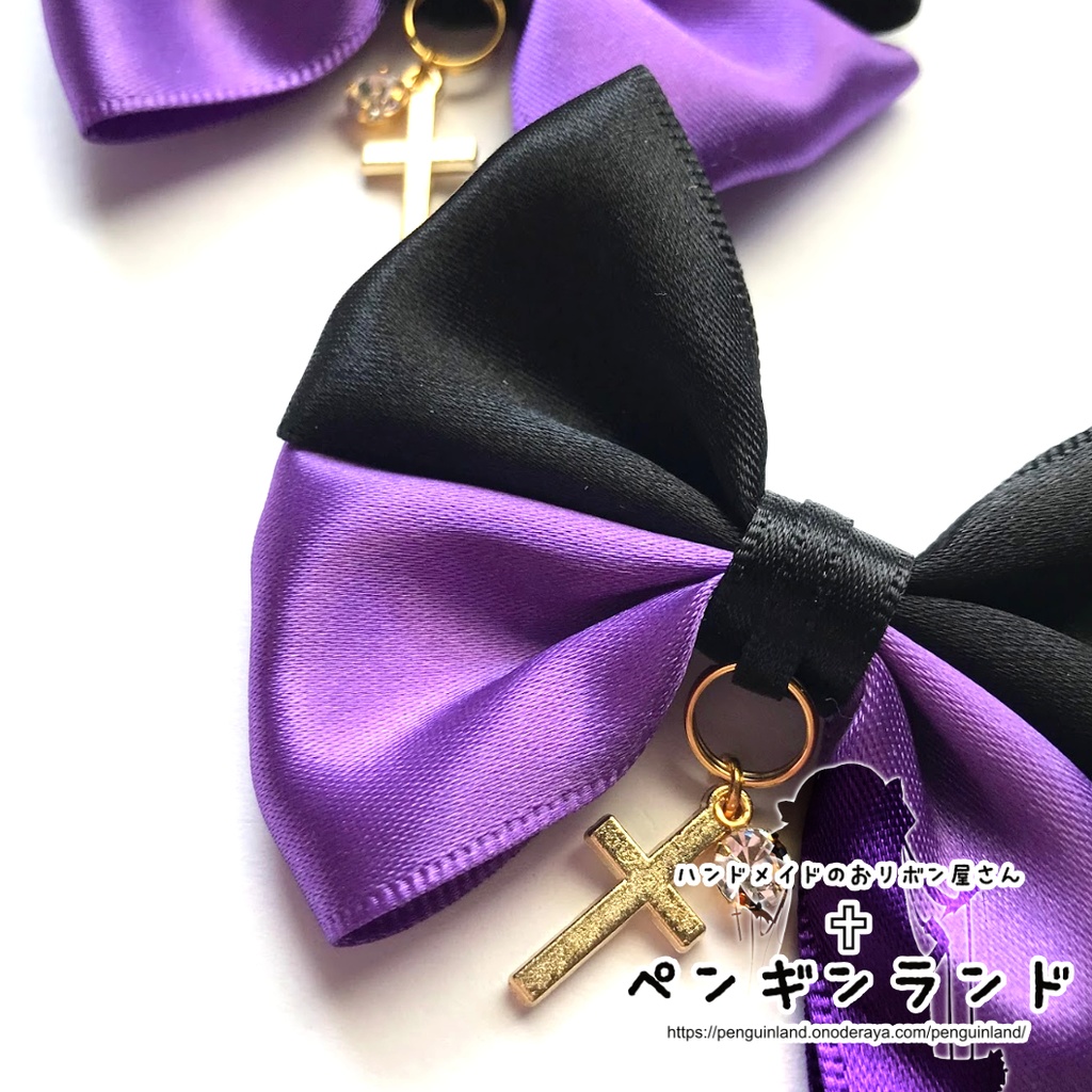 【ヘアクリップ|左右セット】ゴスロリ蝶々おリボン