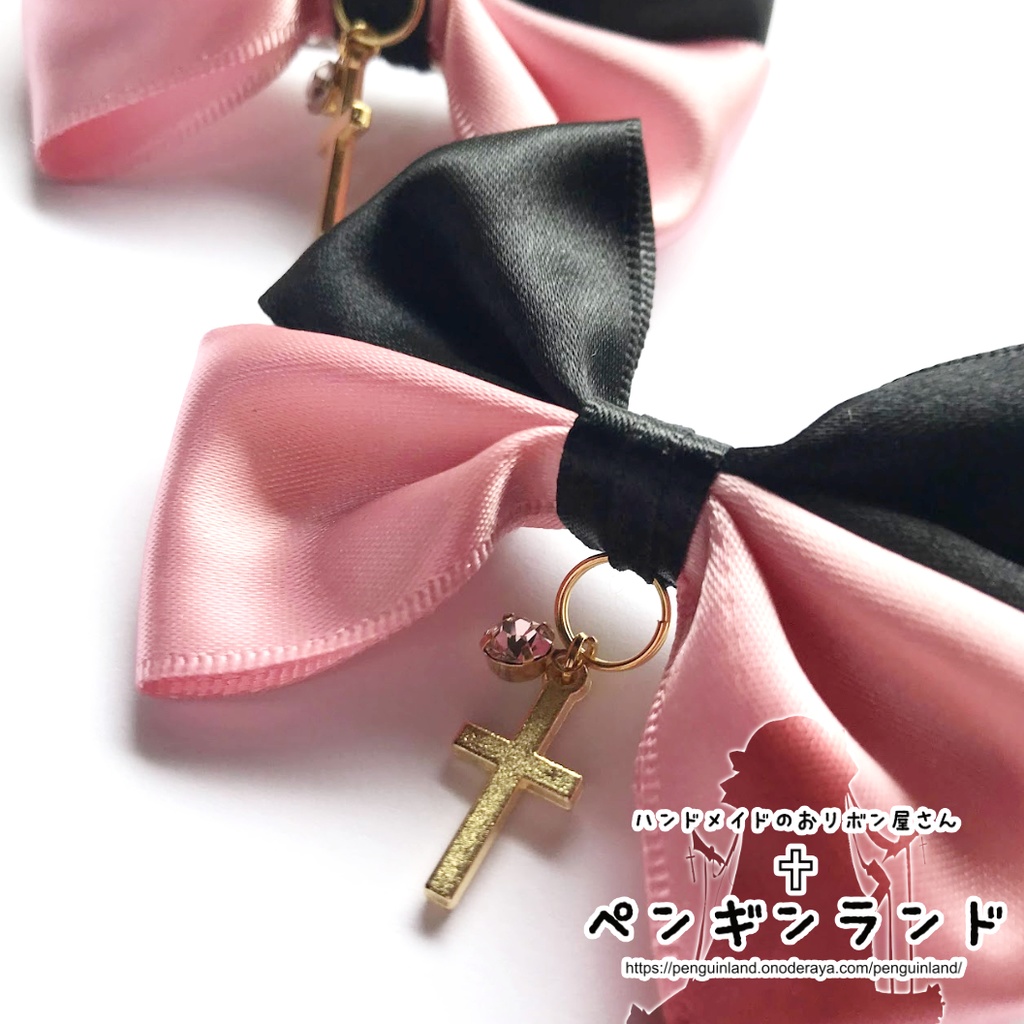 【ヘアクリップ|左右セット】ゴスロリ蝶々おリボン