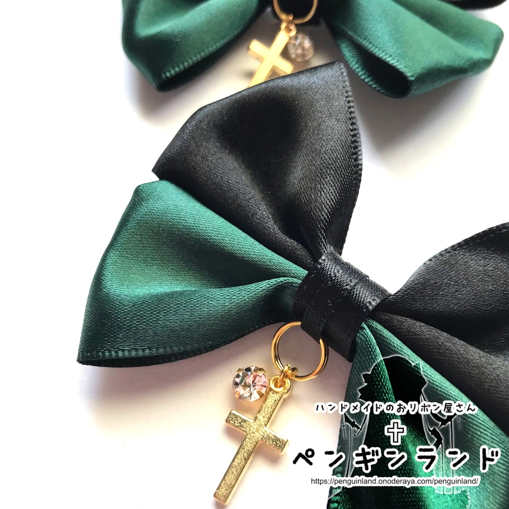 【ヘアクリップ|左右セット】ゴスロリ蝶々おリボン