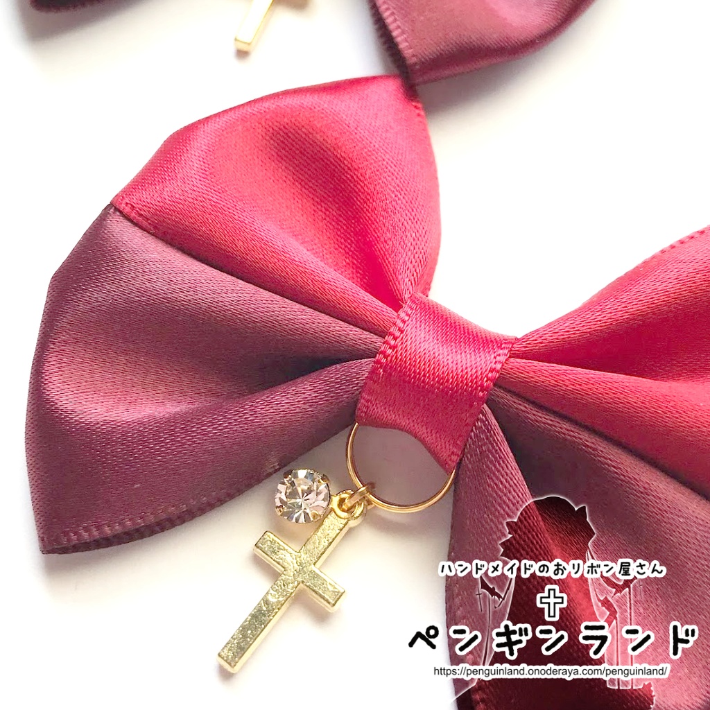 【ヘアクリップ|左右セット】ゴスロリ蝶々おリボン