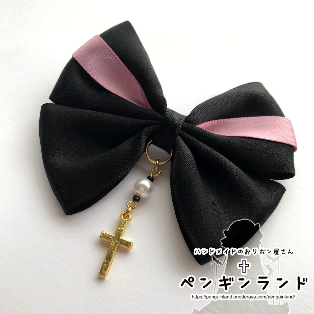 【ヘアクリップ|左右セット】ゴスロリ蝶々おリボン