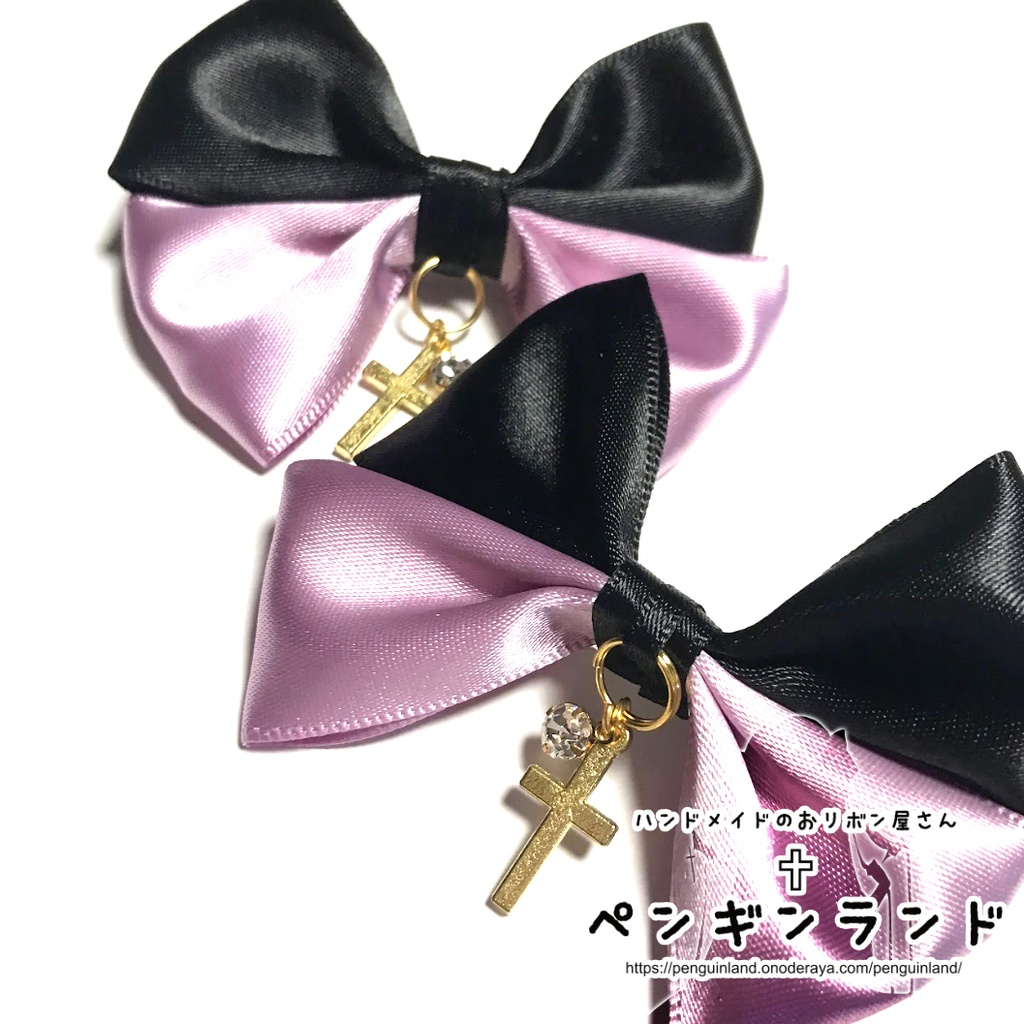 【ヘアクリップ|左右セット】ゴスロリ蝶々おリボン