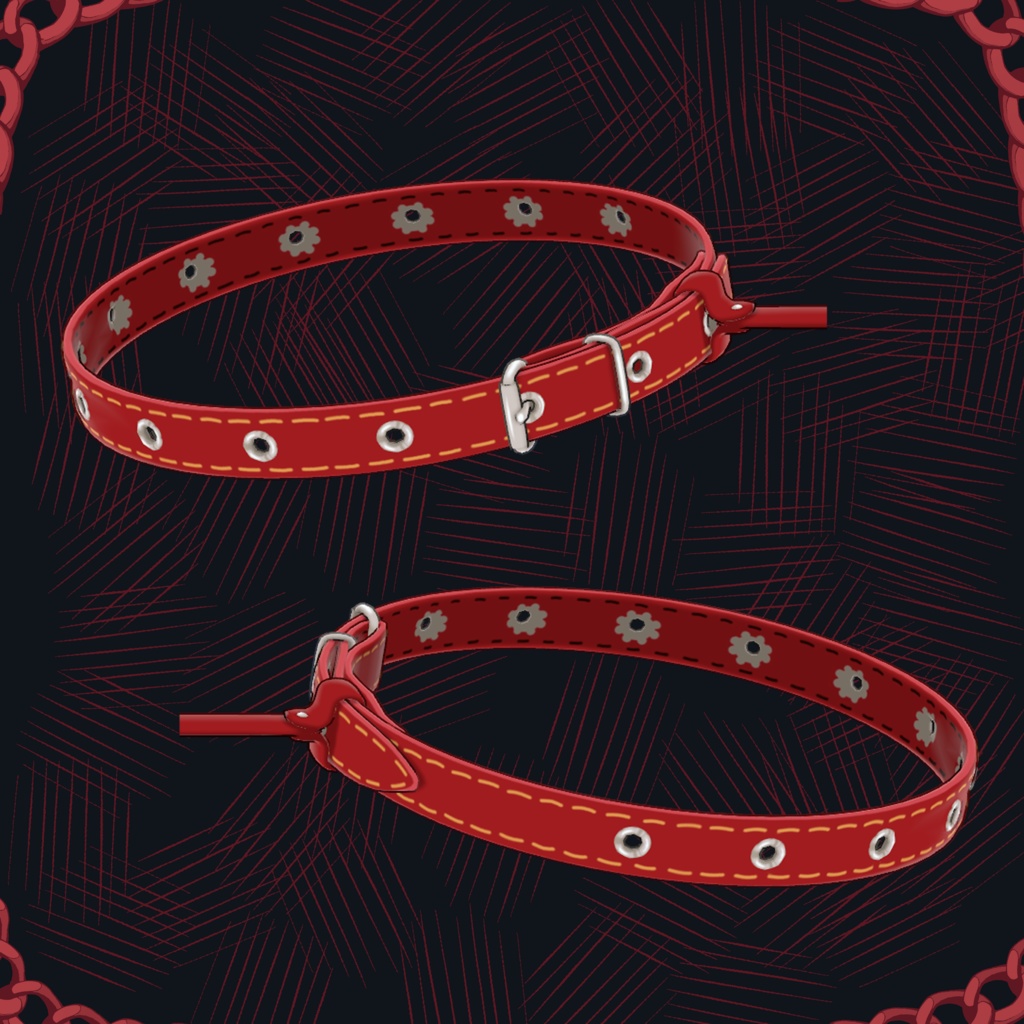 PB】 Red Anime Collar + Leash ◇ リード・首輪 - Ichla3D - BOOTH
