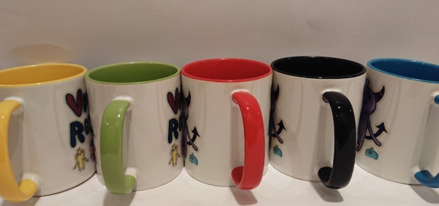 内側カラーのてけもんマグカップ