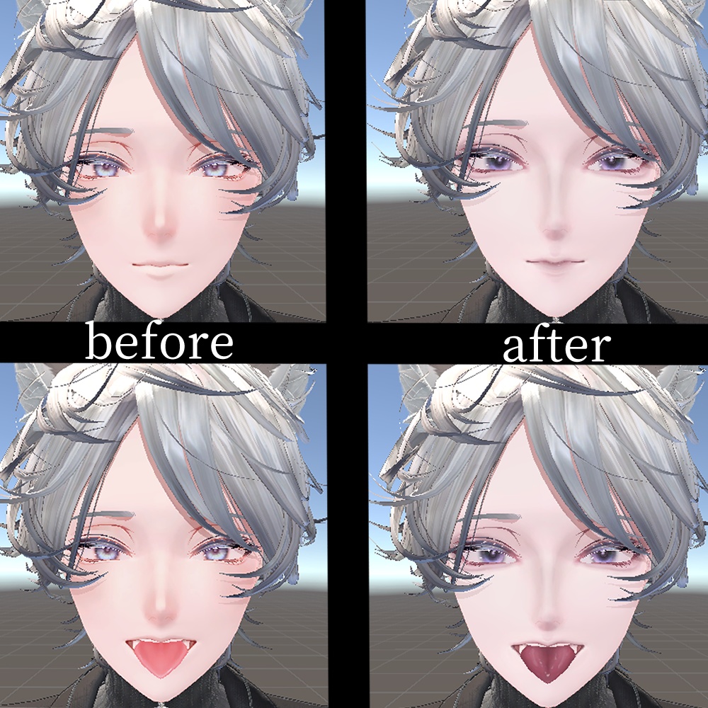 【斑霞対応】Blue base natural makeup+Eye texture