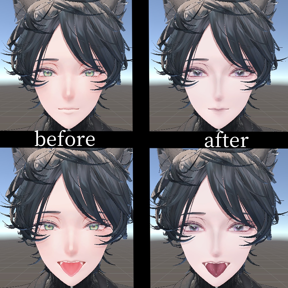 【斑霞対応】Blue base natural makeup+Eye texture
