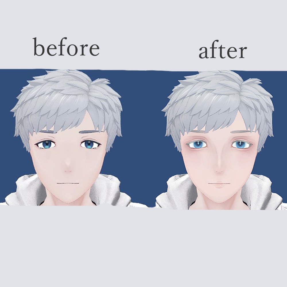 【志良以対応】儚げmake up+Eye texture