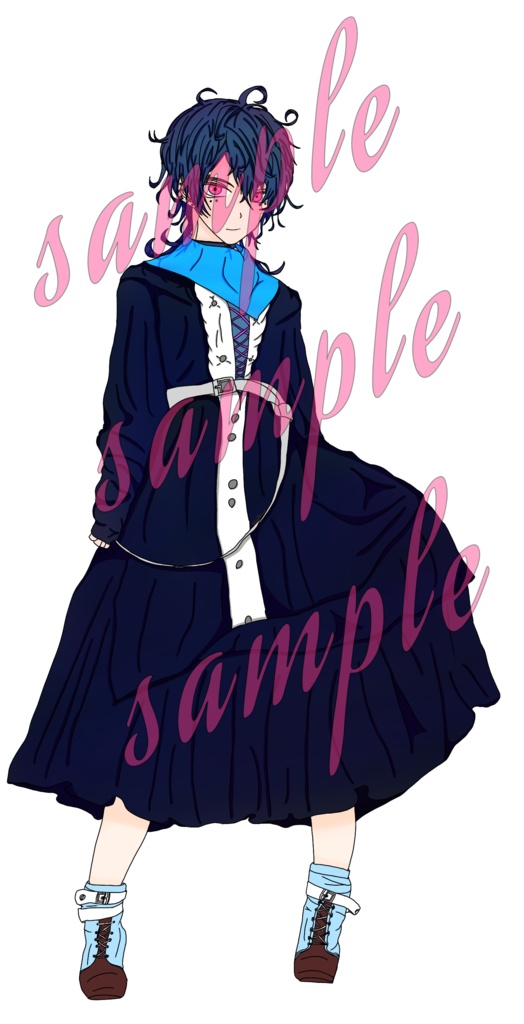 女性立ち絵/メイド風/短髪/透過済