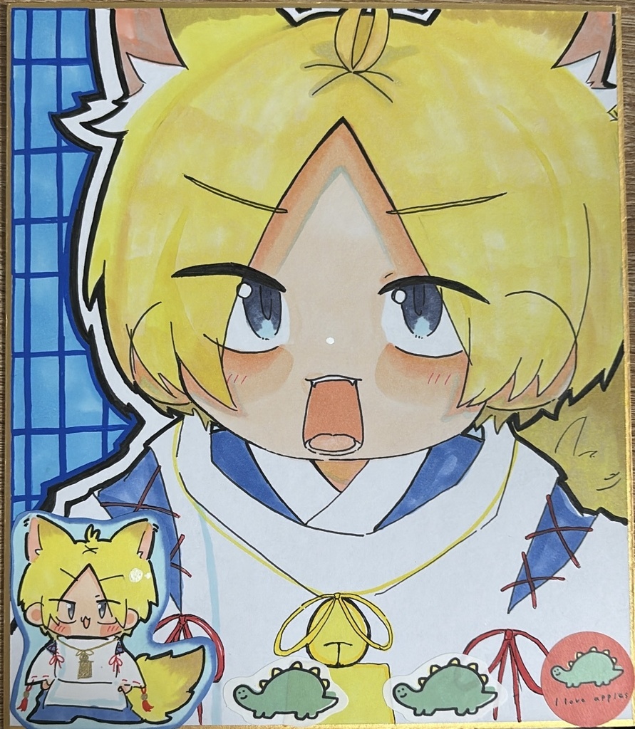 狐シンくん(色紙)