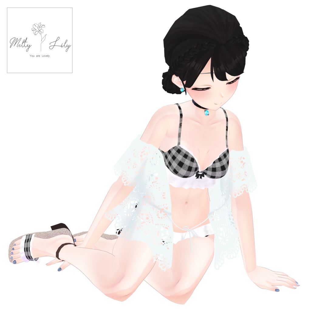 ウルフェリアちゃん専用 ギンガムチェック水着