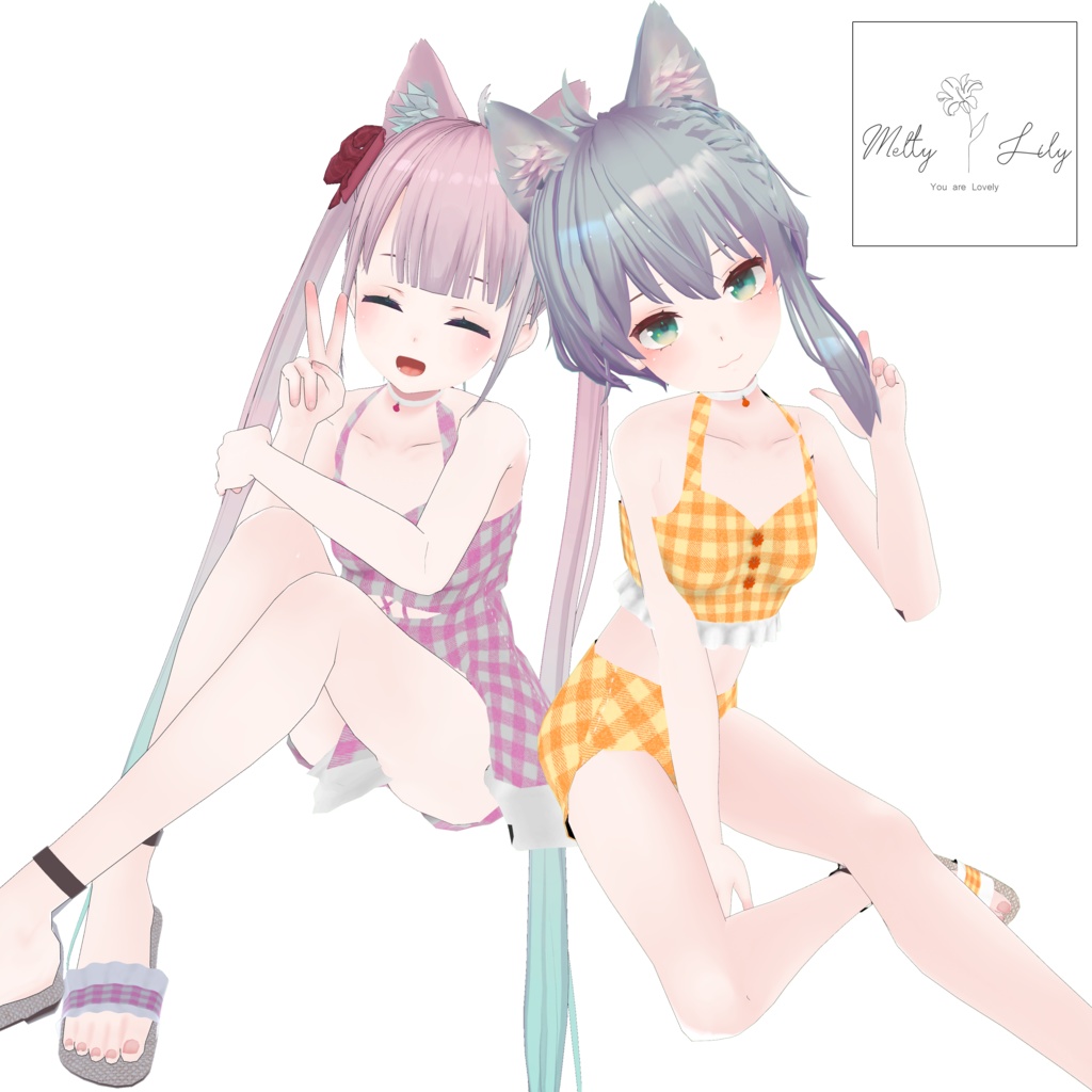 薄荷ちゃん共通素体専用 ギンガムチェック水着