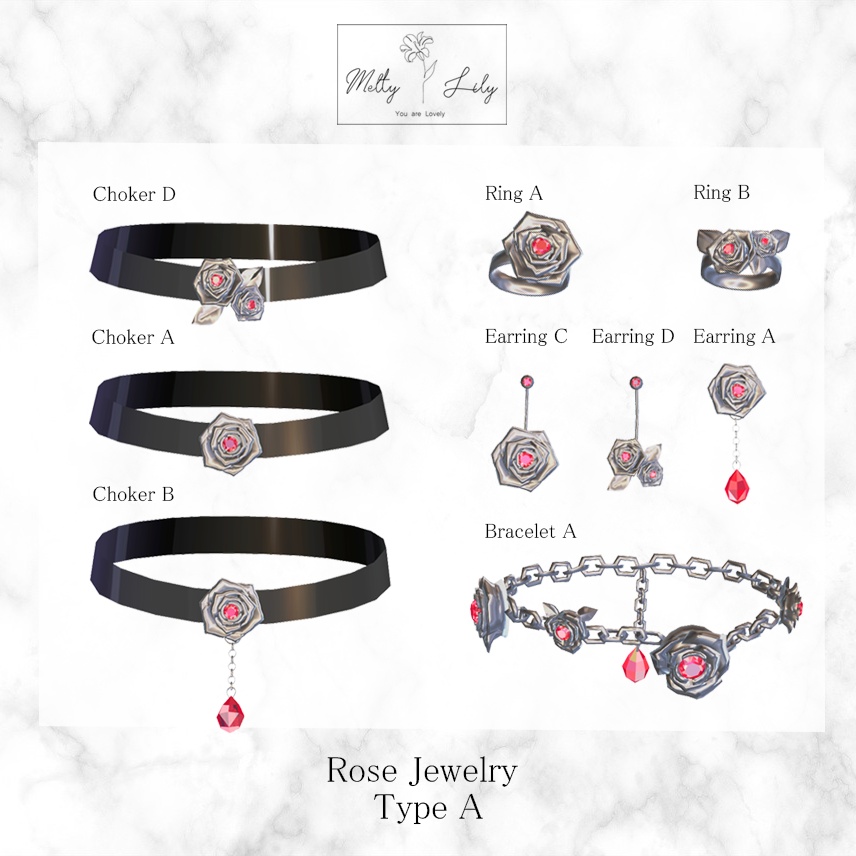 Rose Jewelry Set