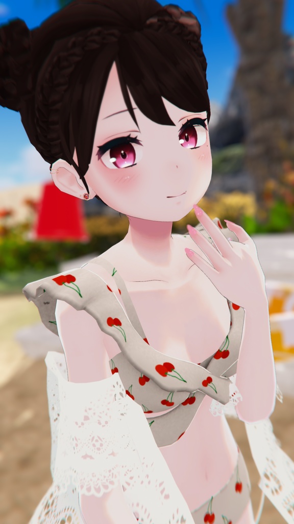 編み込みお団子ヘア【18種アバター対応】